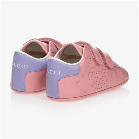 pink baby girl gucci shoes|Gucci baby jumpsuit.